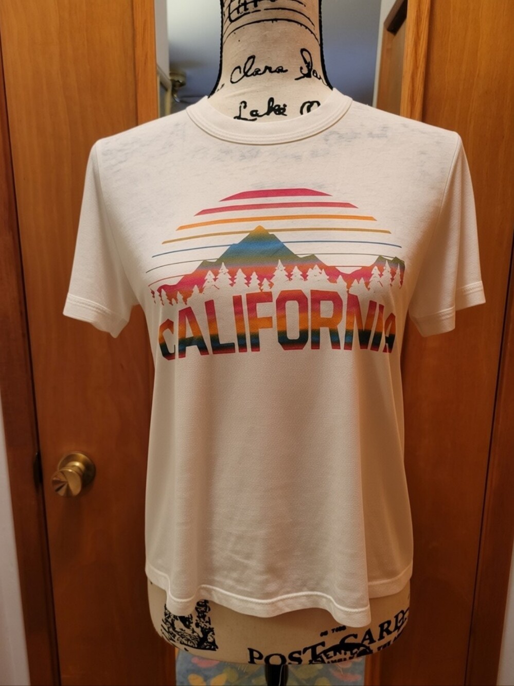 Urban Outfitters Truly Madly Deeply California Graphic Semi-Sheer Baby Tee EUC L